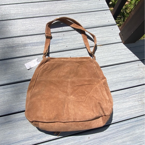 Brand new Raj Tan/Brown Suede Crossbody Purse (NWT) - Picture 5 of 16